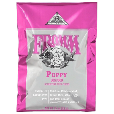 Front view of Fromm Classic Puppy Dog Food 15 lb bag — LibertyFHG Galion OH