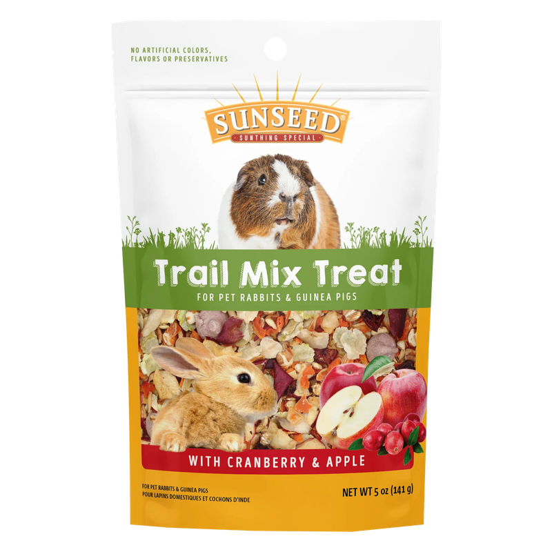 Front view of Sunseed Trail Mix Treat with Cranberry &amp; Apple 5 oz — small pet treat — LibertyFHG Galion OH
