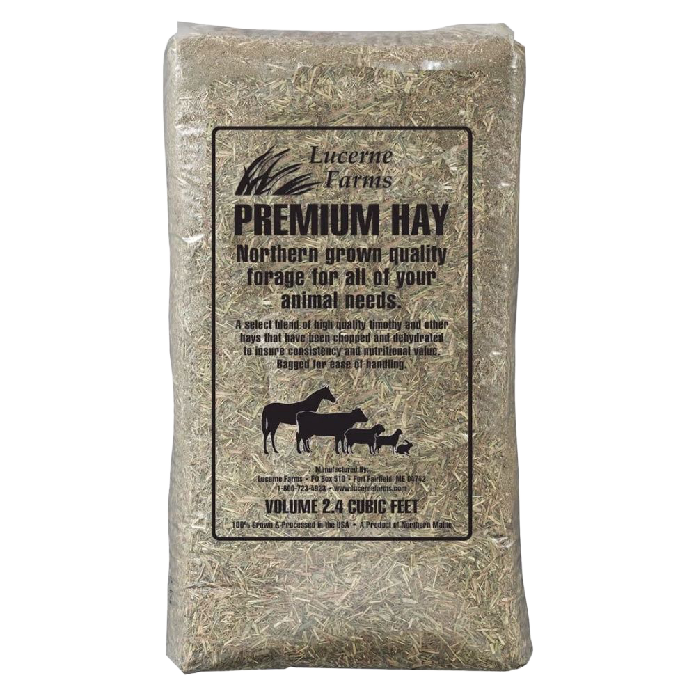 Front view of Lucerne Farms Premium Hay 2.4 cu ft bale — LibertyFHG Galion OH