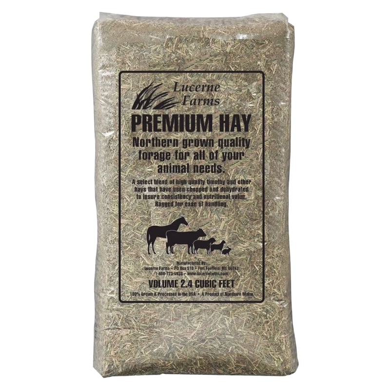 Front view of Lucerne Farms Premium Hay 2.4 cu ft bale — LibertyFHG Galion OH