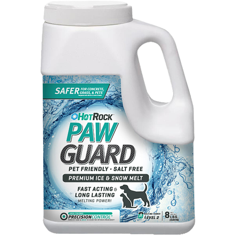 Front view of PawGuard Pet-Friendly Magnesium Chloride Ice Melt 8 lb jug — LibertyFHG Galion OH