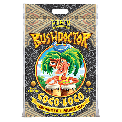 Front view of FoxFarm Bush Doctor Coco Loco potting mix 12 qt bag — LibertyFHG Galion OH