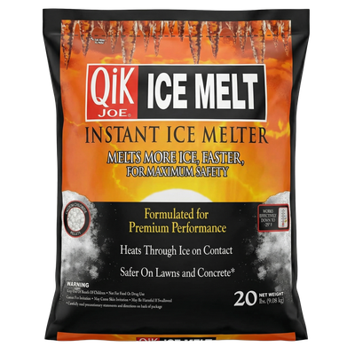 Front view of Qik Joe Instant Ice Melt 20 lb bag — LibertyFHG Galion OH