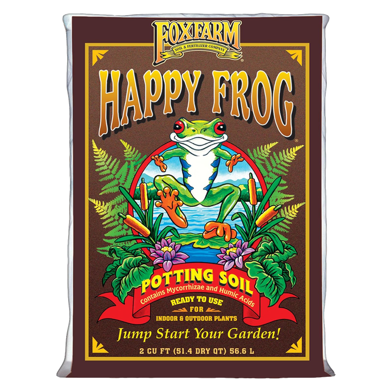 Front view of FoxFarm Happy Frog potting soil 2 cu ft bag — LibertyFHG Galion OH