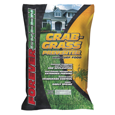 Front view of crabgrass preventer lawn fertilizer for spring application — LibertyFHG Galion OH