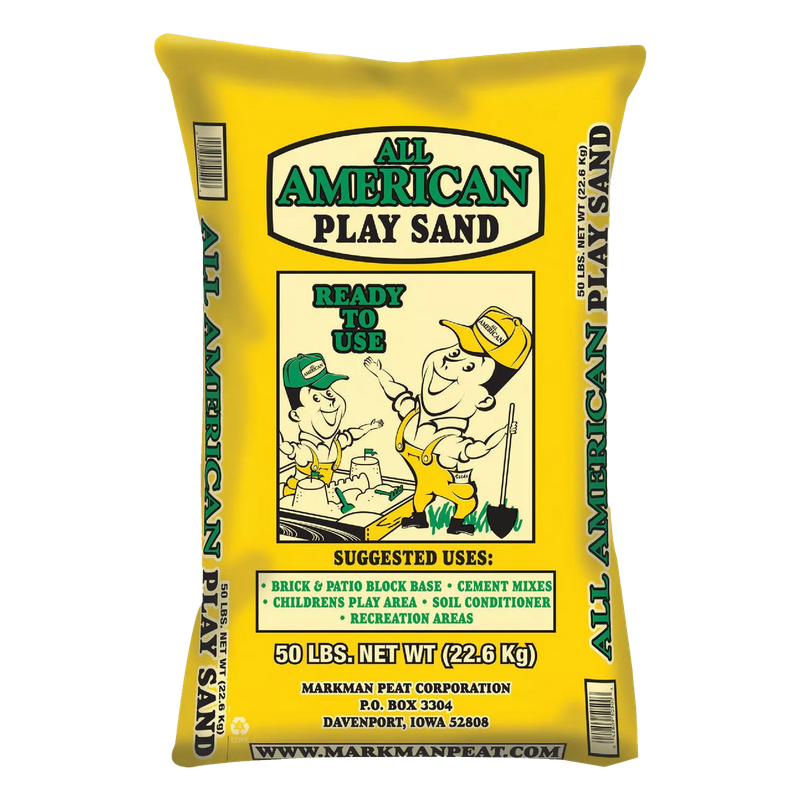 Front view of All American all-purpose play sand 50 lb bag — LibertyFHG Galion OH