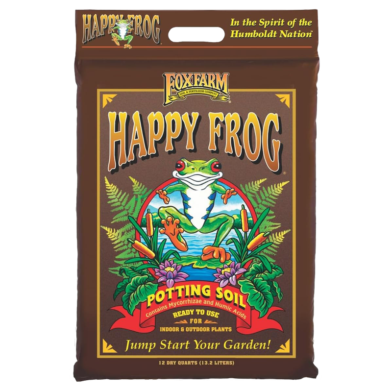 Front view of FoxFarm Happy Frog potting soil 12 qt bag — LibertyFHG Galion OH