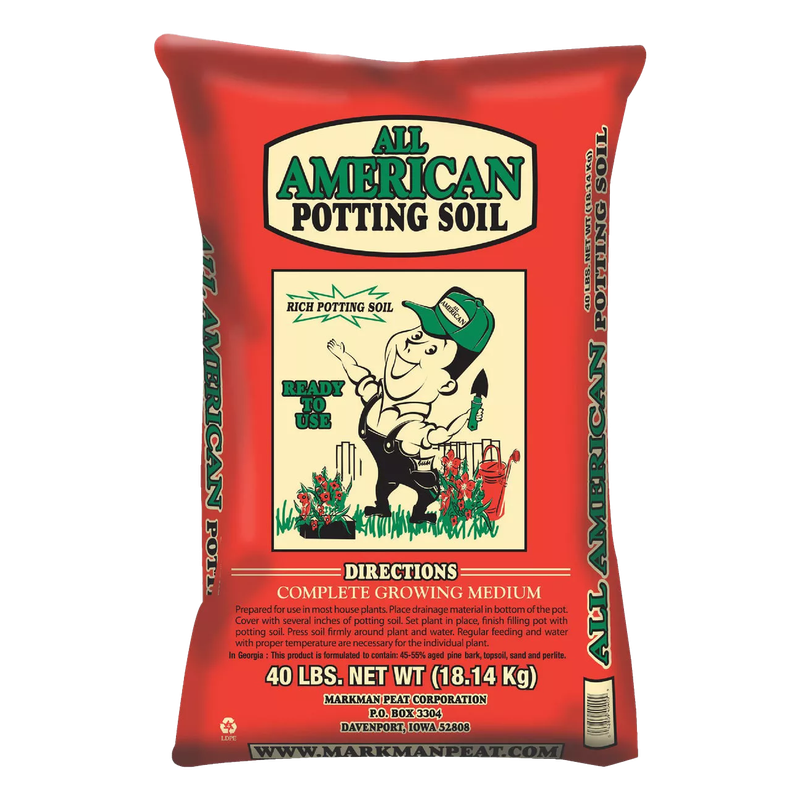 Front view of All American potting soil 40 lb bag — LibertyFHG Galion OH