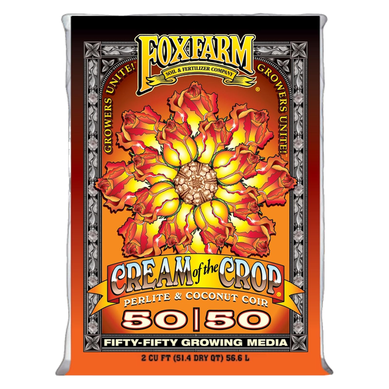 Front view of FoxFarm Cream of the Crop 50/50 soil mix bag — LibertyFHG Galion OH