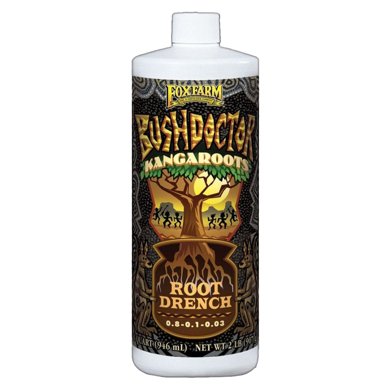 Front view of FoxFarm Bush Doctor KangaRoots 1 quart bottle — LibertyFHG Galion OH