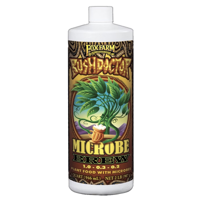 Front view of FoxFarm Bush Doctor Microbe Brew 1 quart bottle — LibertyFHG Galion OH
