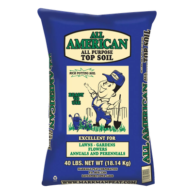 Front view of All American top soil 40 lb bag — LibertyFHG Galion OH