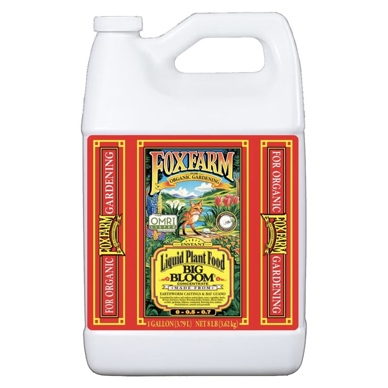 Front view of FoxFarm Big Bloom liquid fertilizer 1 gallon bottle — LibertyFHG Galion OH