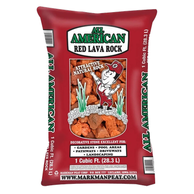 red lava rock for decorative landscaping ground cover