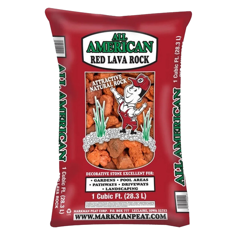 red lava rock for decorative landscaping ground cover