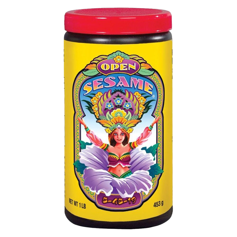 Front view of FoxFarm Open Sesame soluble fertilizer 1 lb plastic container — LibertyFHG Galion OH