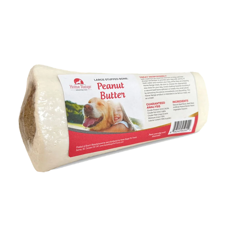 Home Range Large Stuffed Bone - Peanut Butter Flavor (6 in)