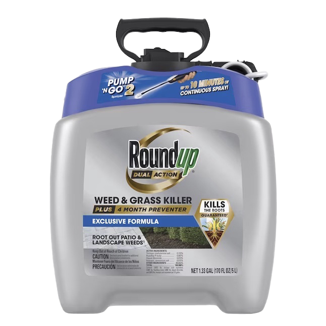 Roundup Dual Action Plus 1.33 Gallon for long-term weed control in Lexington, OH.