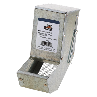 Pet Lodge Galvanized Feeder w/Sifter Bottom &amp; Lid (3 in) Liberty Farm Home Garden Galion OH