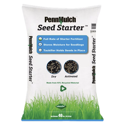 Front view of PennMulch Seed Starter 40 lb bag — LibertyFHG Galion OH