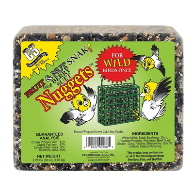 fruit and nut suet nuggets for backyard bird feeding