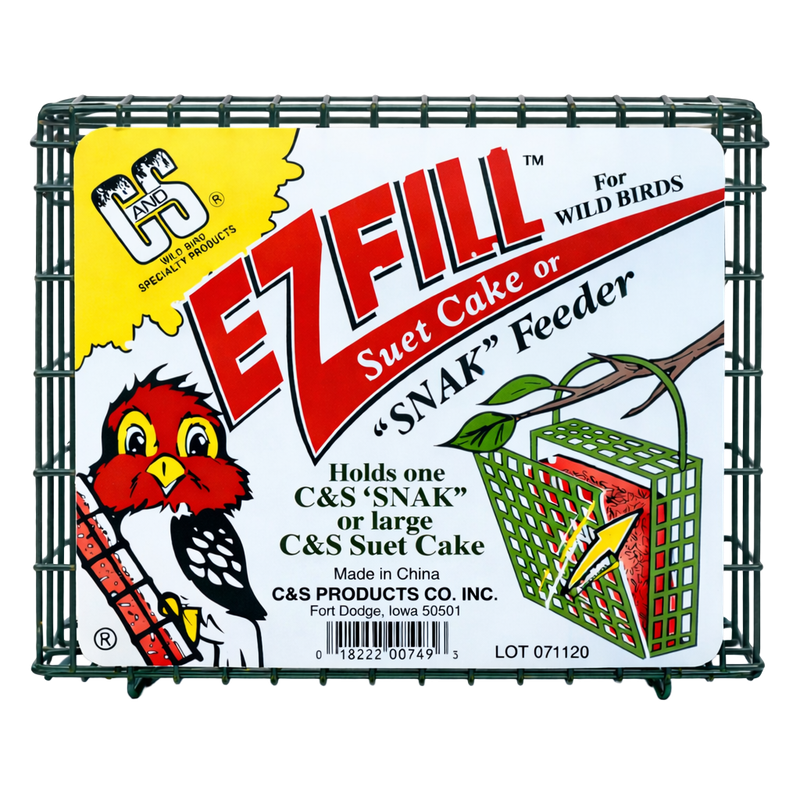 EZ-Fill suet cake feeder for backyard bird feeding