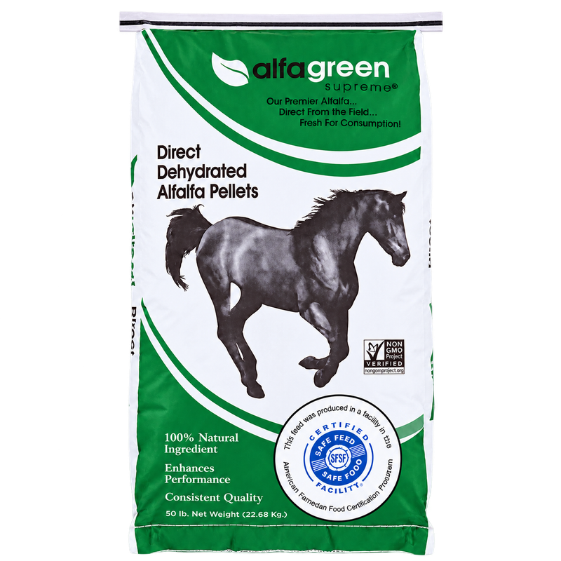 AlfaGreen Supreme Direct Dehydrated Alfalfa Pellets 50 lb
