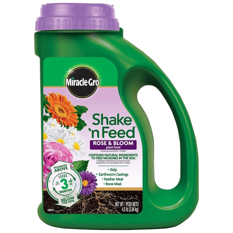 Miracle-Gro Shake 'n Feed Rose &amp; Bloom plant food available for gardeners in Galion, OH.