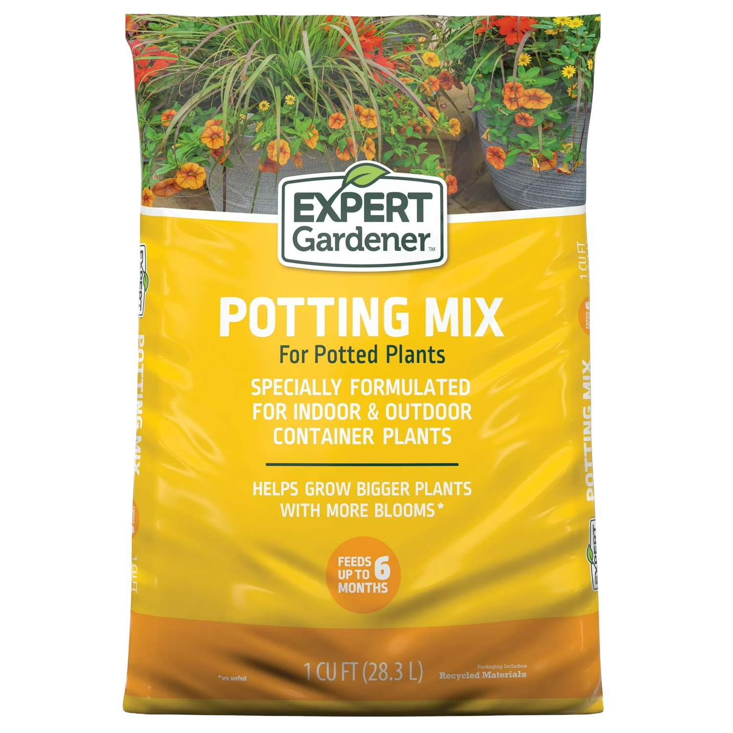 Front view of Expert Gardener Potting Mix 1 cu ft bag — LibertyFHG Galion OH