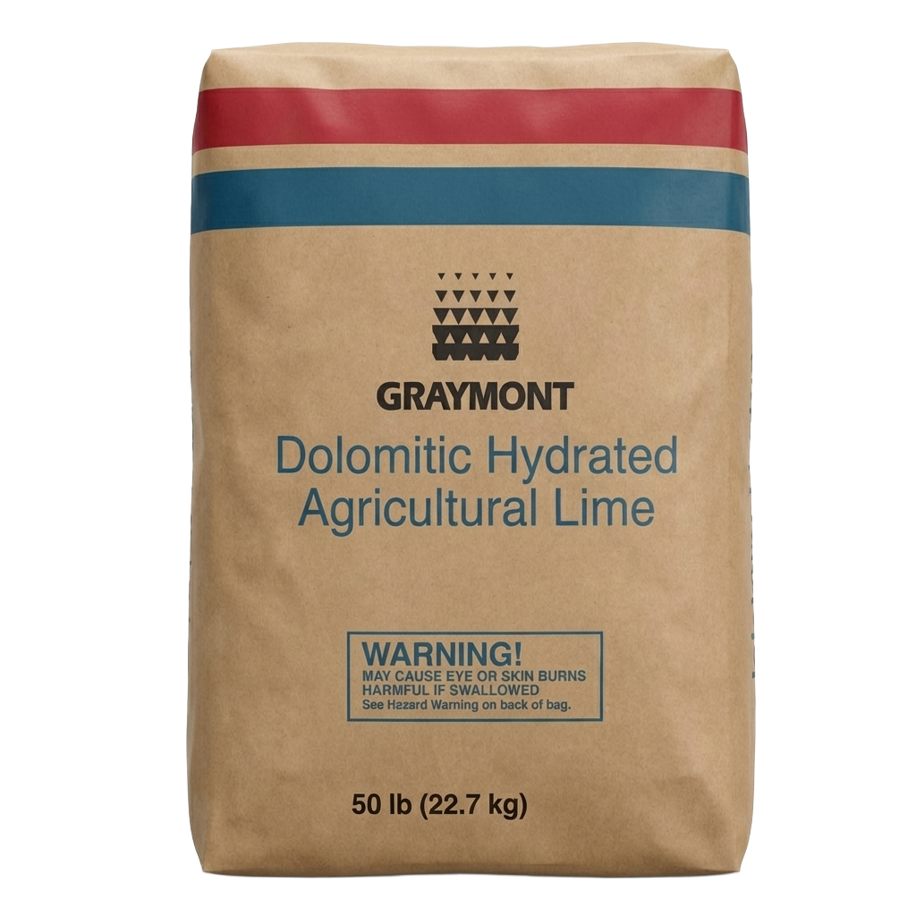 dolomitic hydrated agricultural lime for soil pH adjustment