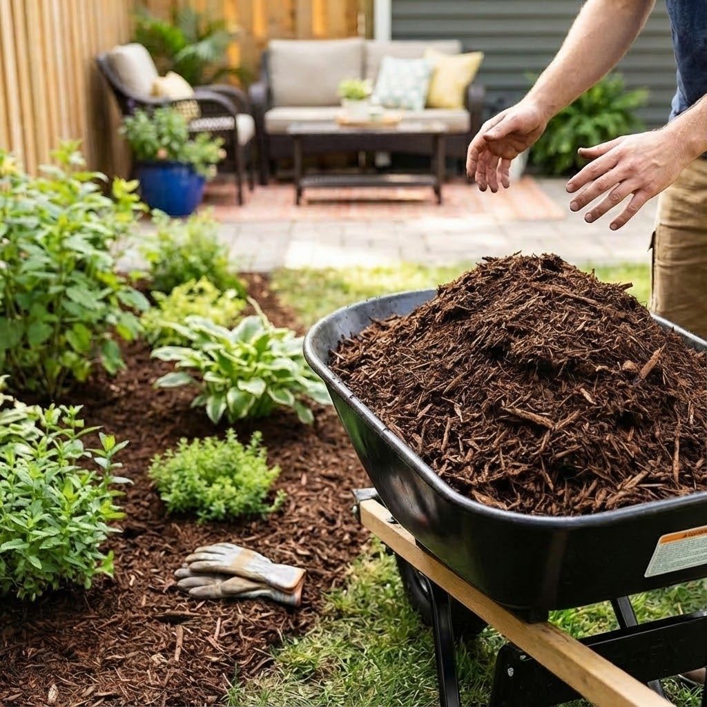 Triple Natural Hardwood Mulch - Cubic Yard | Liberty Farm, Home