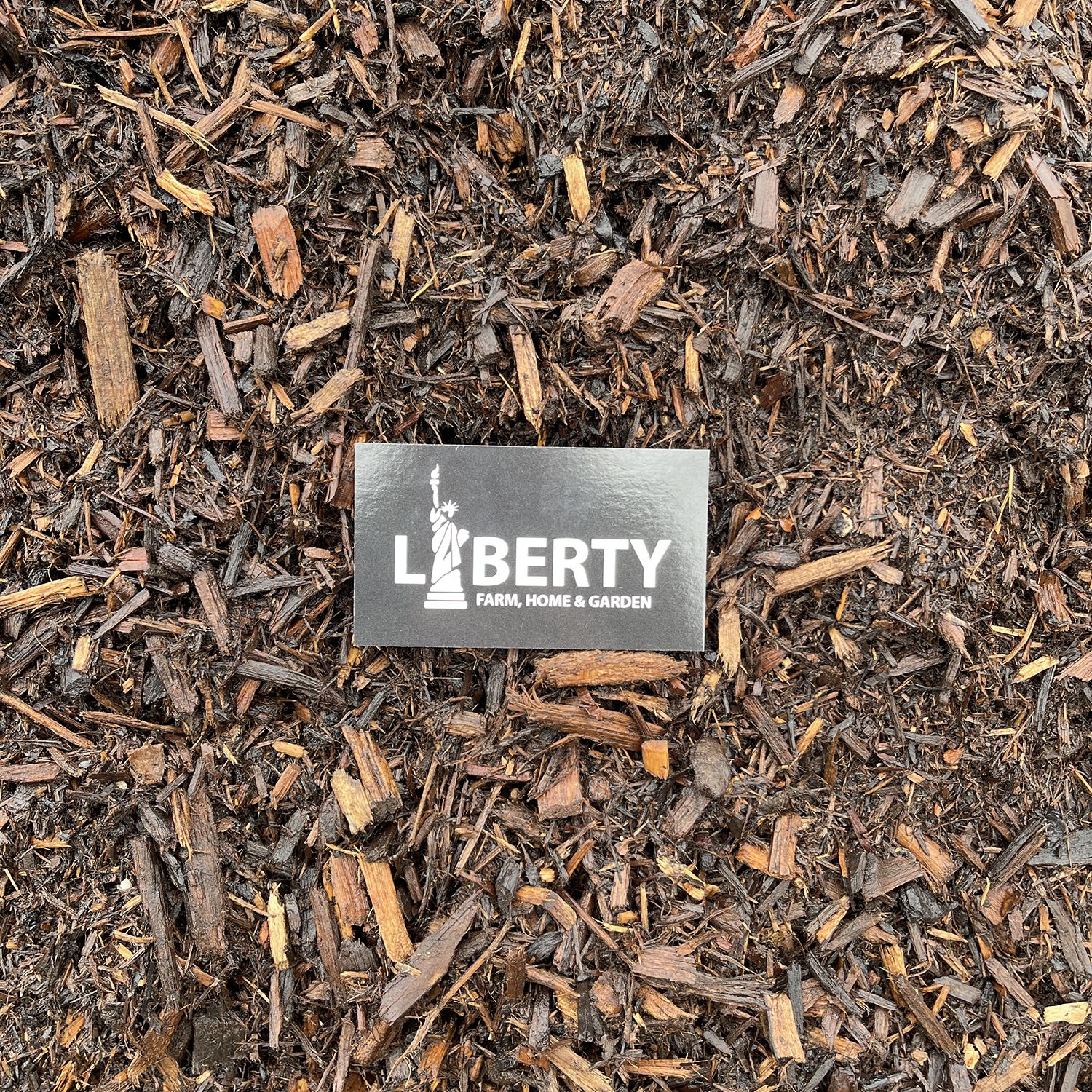 Triple Natural Hardwood Mulch - Cubic Yard - triple-shredded natural hardwood bulk mulch | Available at Liberty Farm, Home &amp; 
