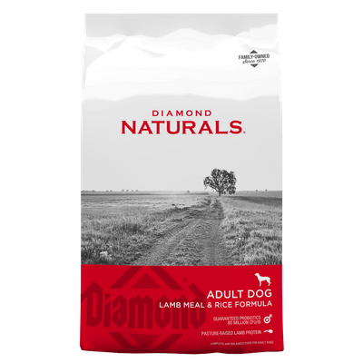 Front view of Diamond Naturals Adult Dog Lamb Meal &amp; Rice Formula 40 lb bag