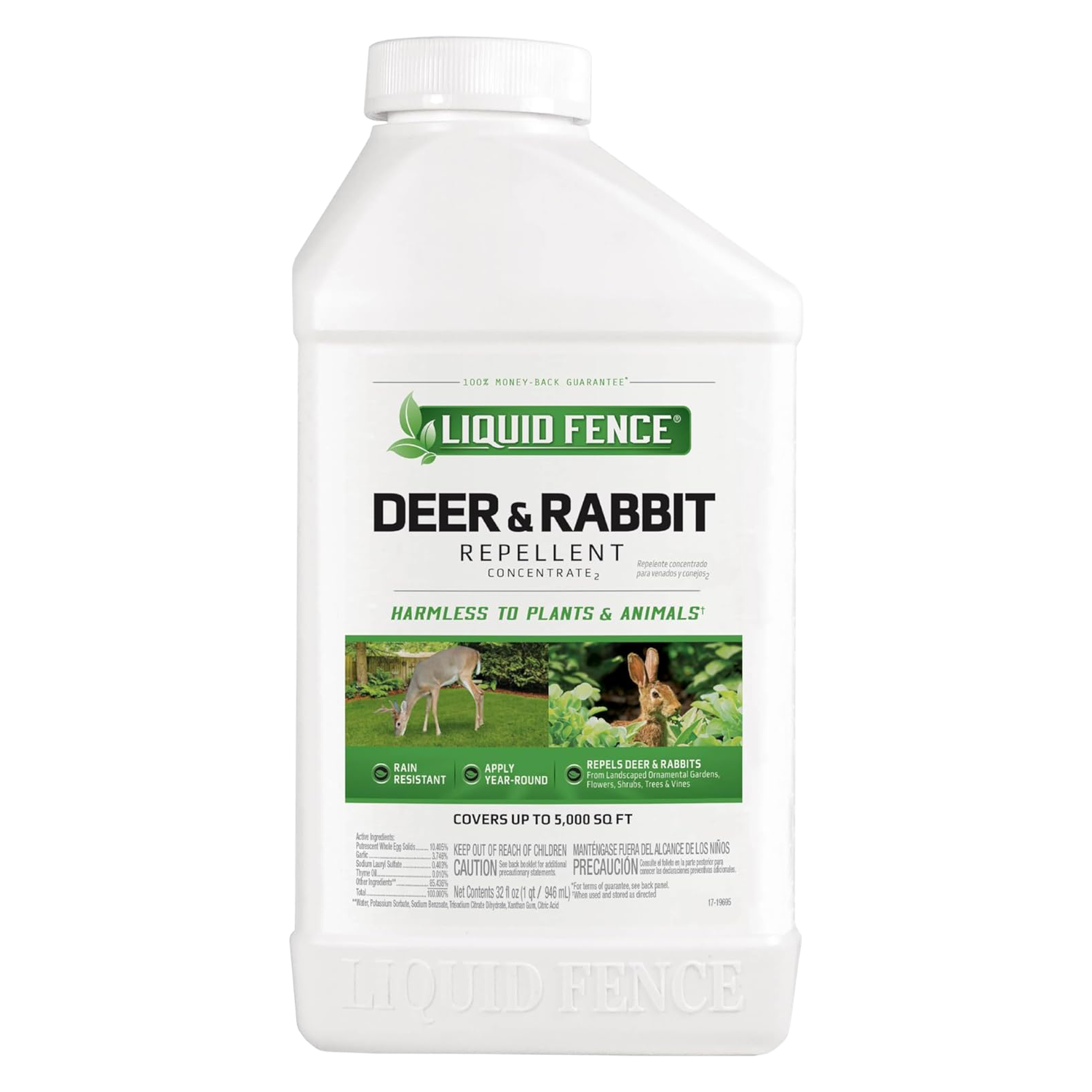 Liquid Fence Deer and Rabbit Repellent Concentrate 32 oz Liberty FHG Galion