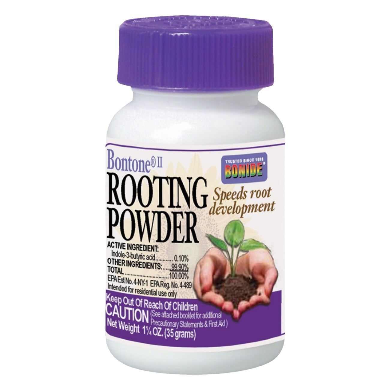 Front view of Bonide Bontone Powder Rooting Hormone 1.25 oz — LibertyFHG Galion OH