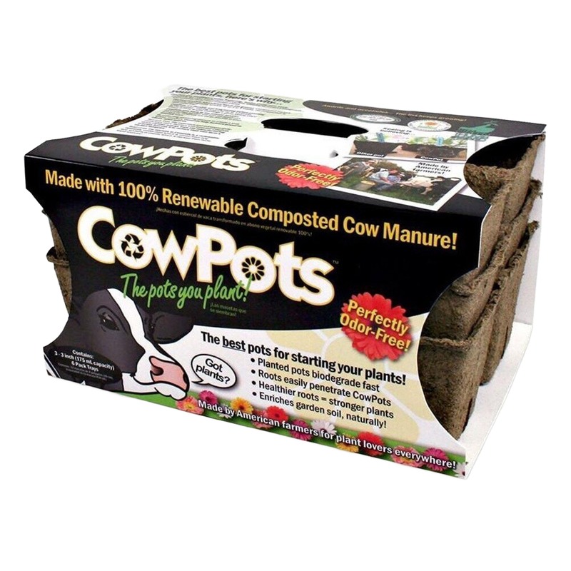 cowpots biodegradable seed starting tray for seedlings