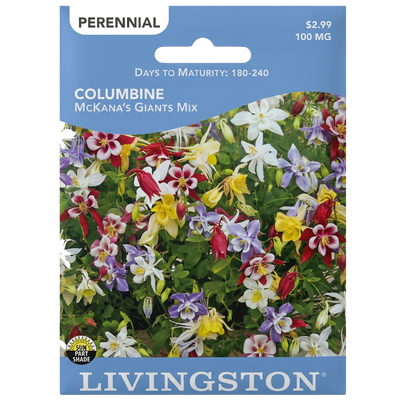 Columbine McKana’s Giants Mix seeds in Galion for vibrant, non-GMO perennial garden displays.