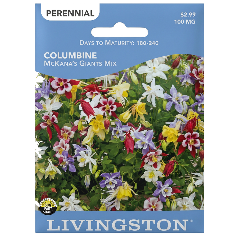 Columbine McKana’s Giants Mix seeds in Galion for vibrant, non-GMO perennial garden displays.