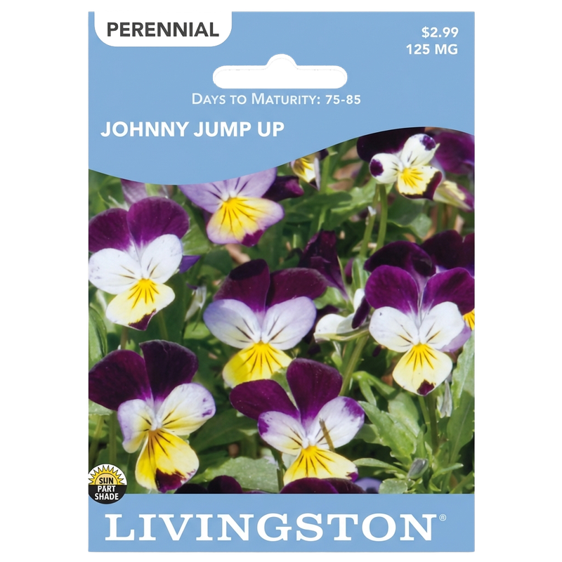 Johnny Jump Up seeds in Galion for charming, non-GMO perennial garden borders.