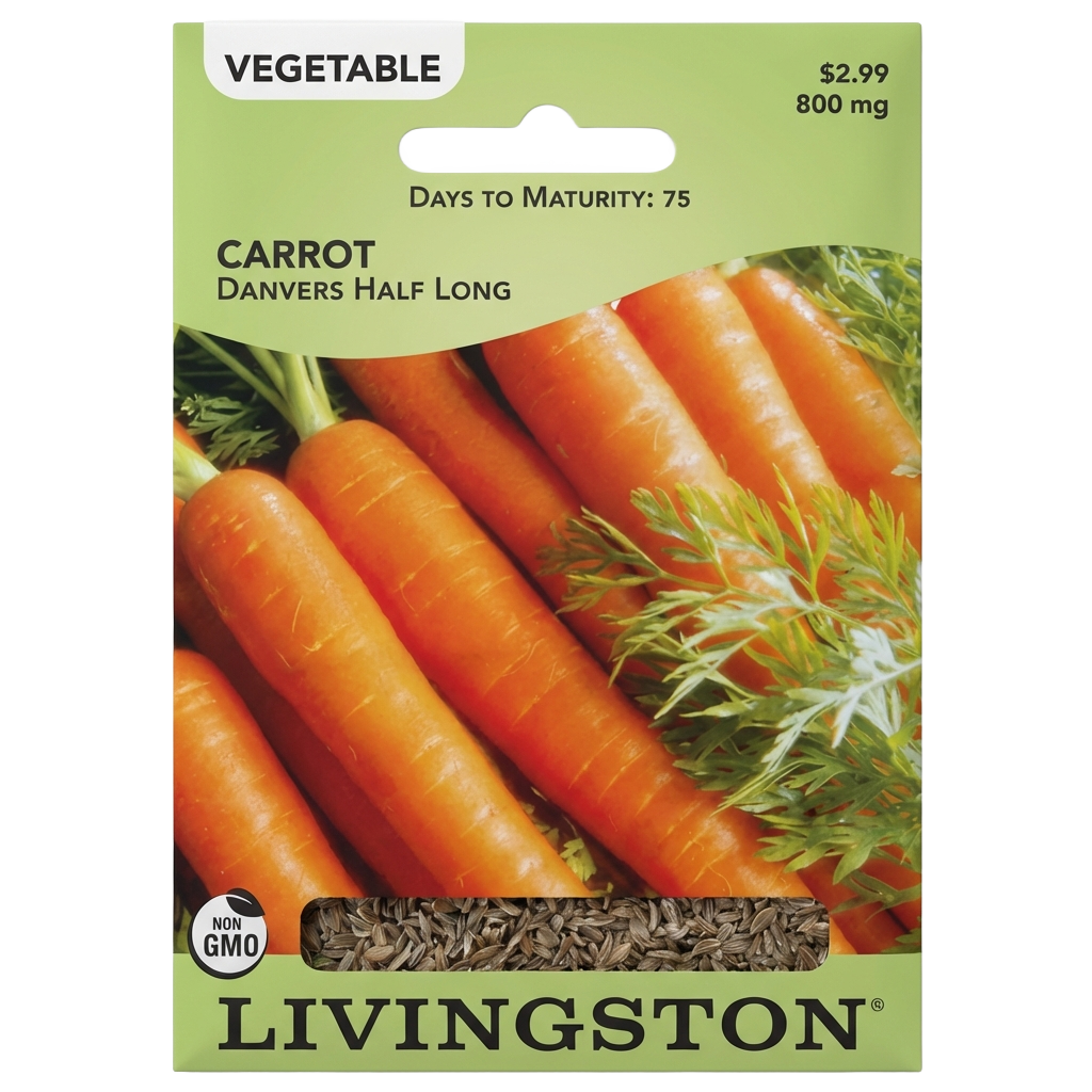Carrot Danvers Half Long non-GMO garden seeds for home growers in Galion, OH.