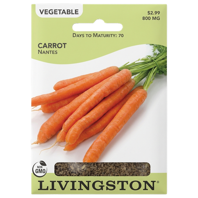 Carrot Nantes non-GMO garden seeds for home growers in Galion, OH.