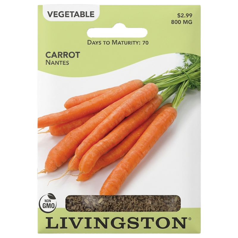 Carrot Nantes non-GMO garden seeds for home growers in Galion, OH.