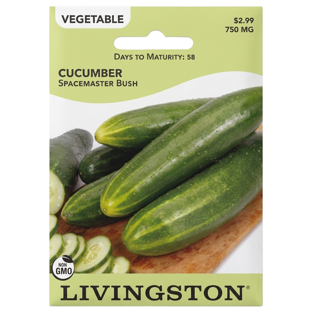 Cucumber Spacemaster Bush non-GMO seeds for space-saving gardens in Galion.