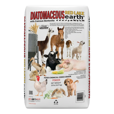 Front view of Red Lake Diatomaceous Earth 20 lb bag — LibertyFHG Galion OH