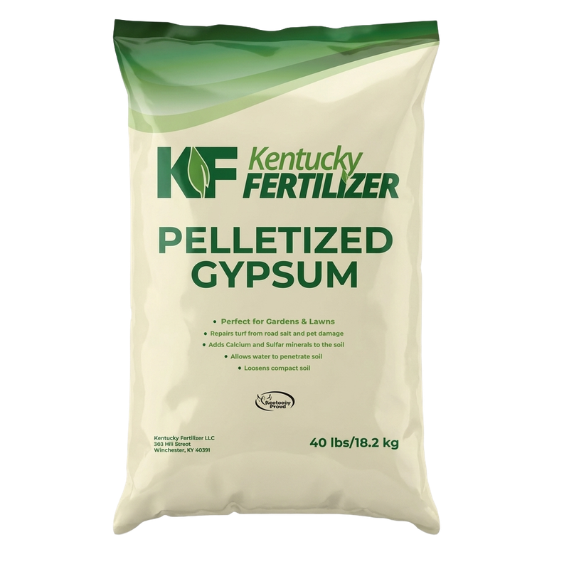 Front view of pelletized gypsum 40 lb soil amendment — LibertyFHG Galion OH