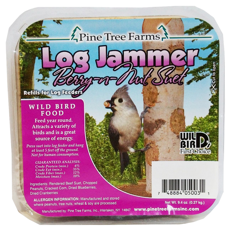 Pine Tree Farms Log Jammer Suet Plugs - Berry-N-Nut (9.4 oz) Liberty FHG Galion