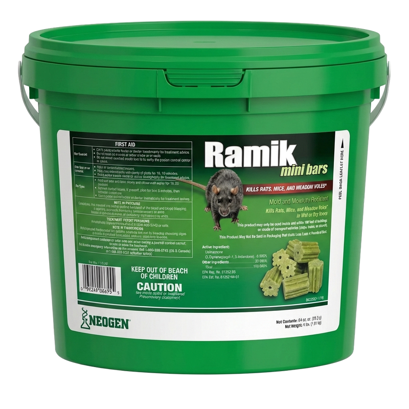 Ramik Mini Bars 4lb tub for effective rodent control in North Robinson