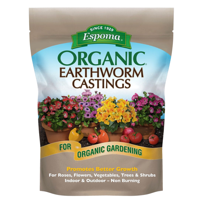 Front view of Espoma Organic Earthworm Castings 4 qt bag — LibertyFHG Galion OH