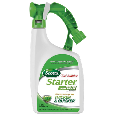 Front view of Scotts Turf Builder Starter Lawn Food Ready Spray 32 oz — LibertyFHG Galion OH