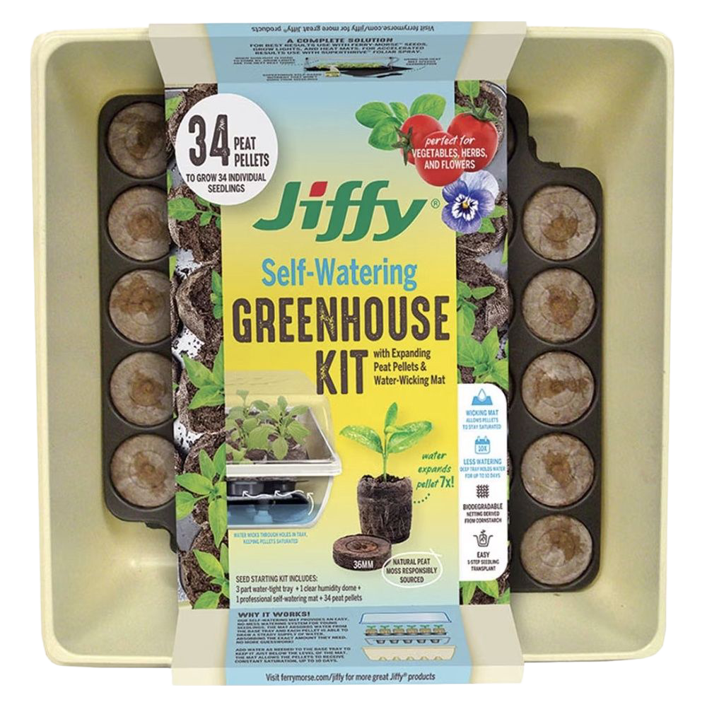 jiffy seed starting greenhouse kit for flowers vegetables and herbs